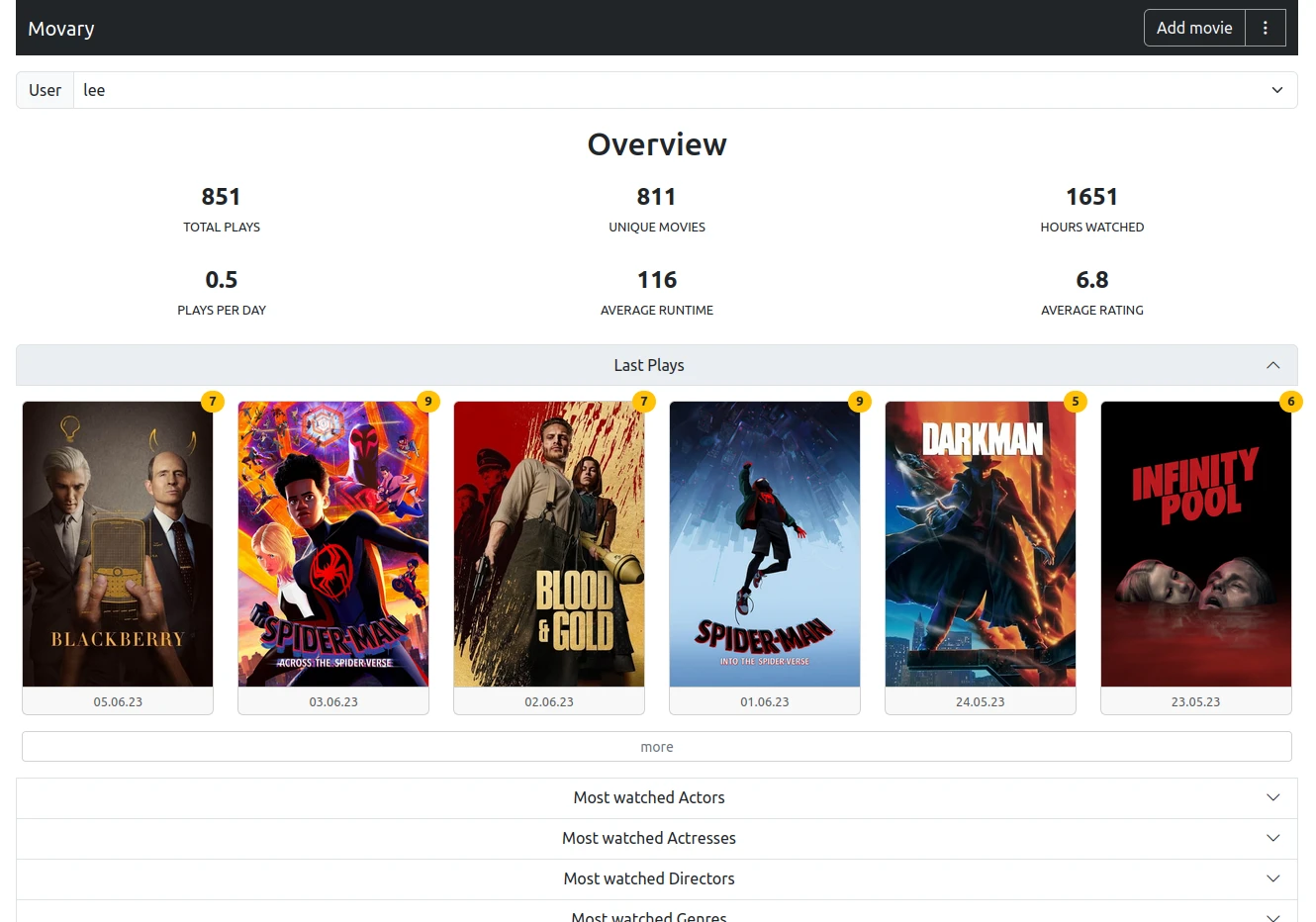 Movary screenshot 1