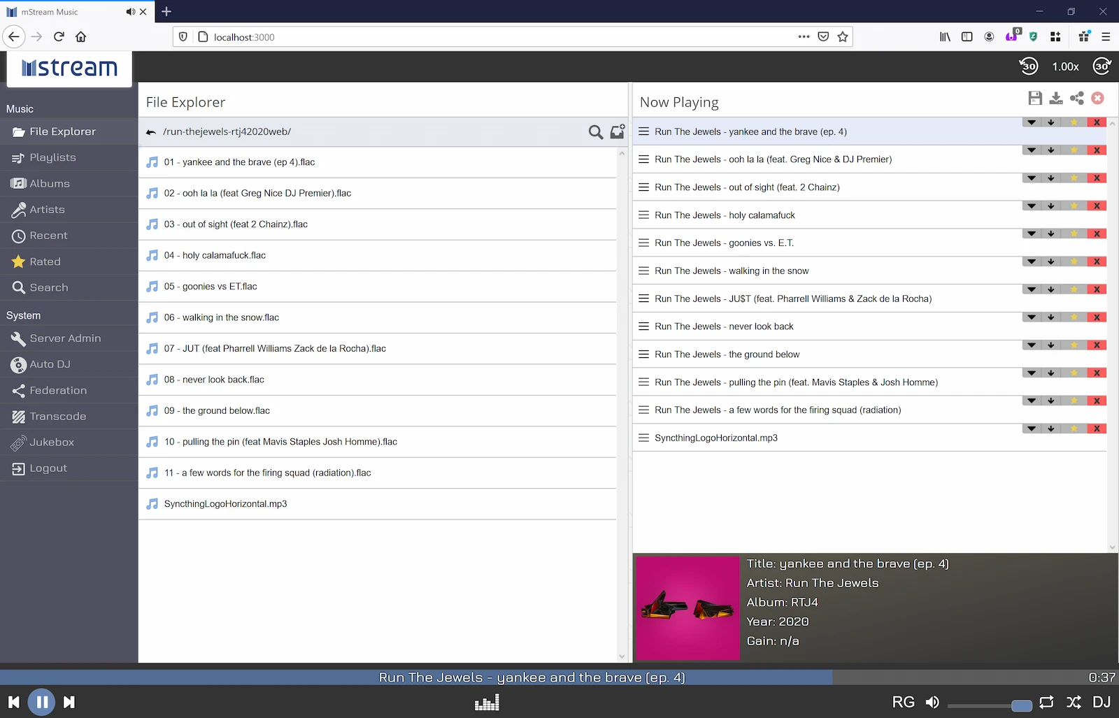 mStream screenshot 1