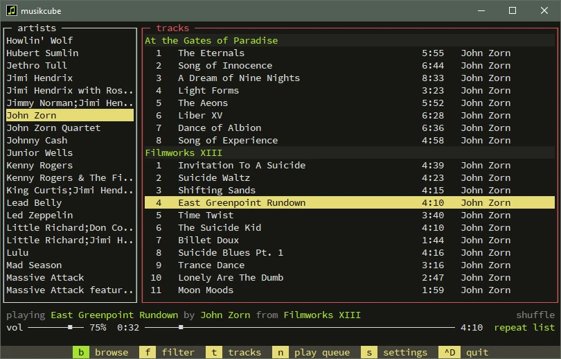 musikcube screenshot 1