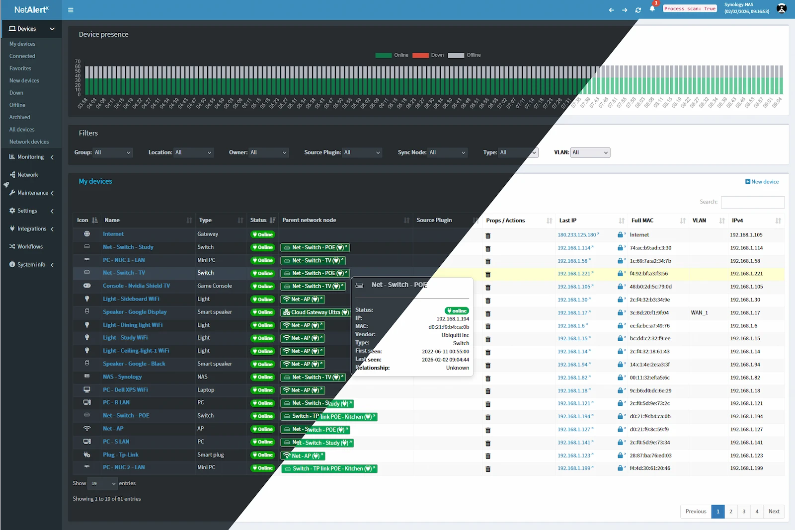 NetAlertX screenshot 1