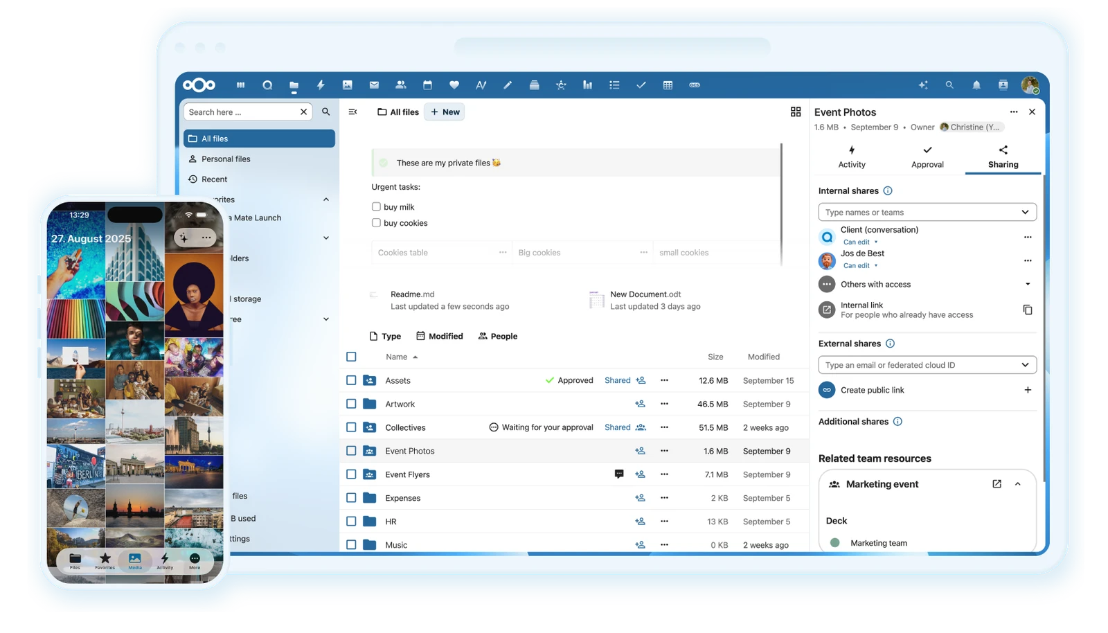 Nextcloud screenshot 1