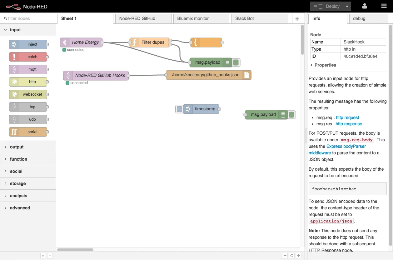 Node-RED screenshot 1