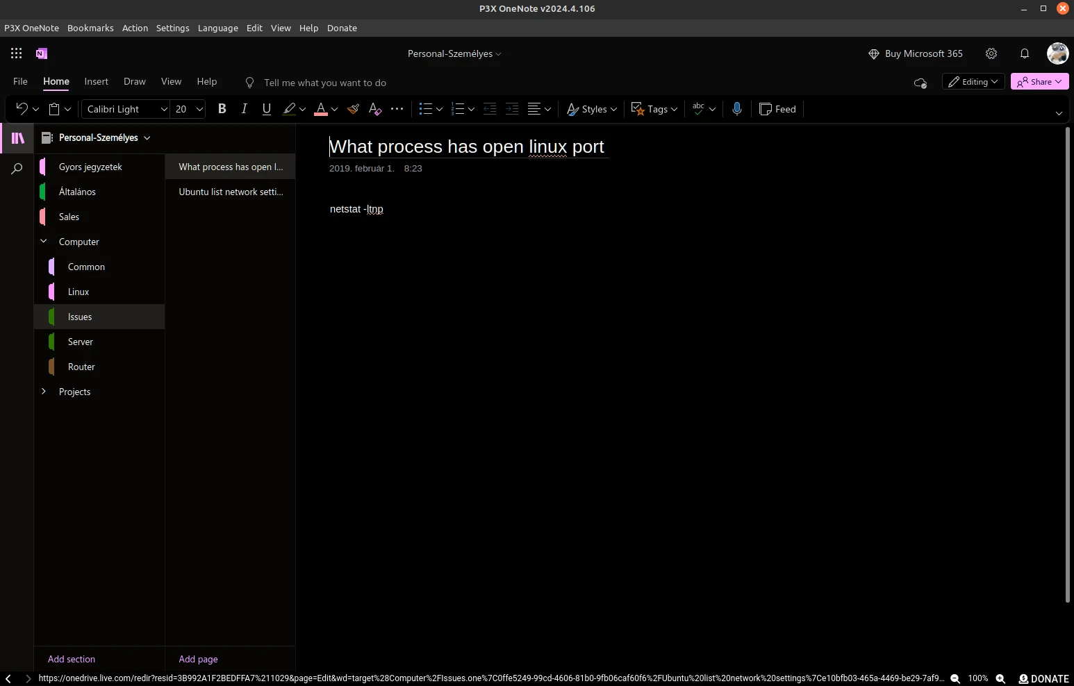 P3X OneNote screenshot 1