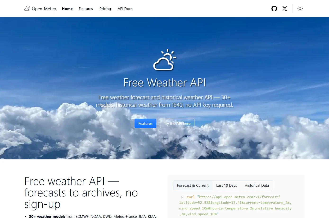 Open-Meteo screenshot 1