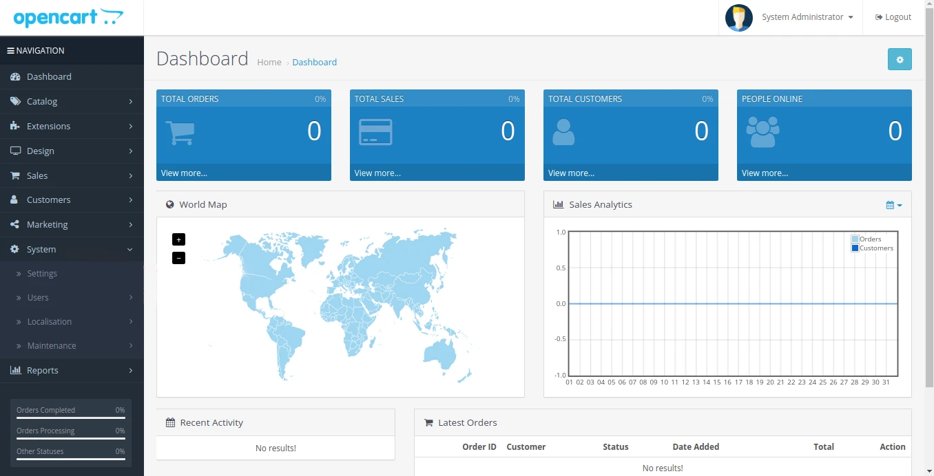 OpenCart screenshot 1