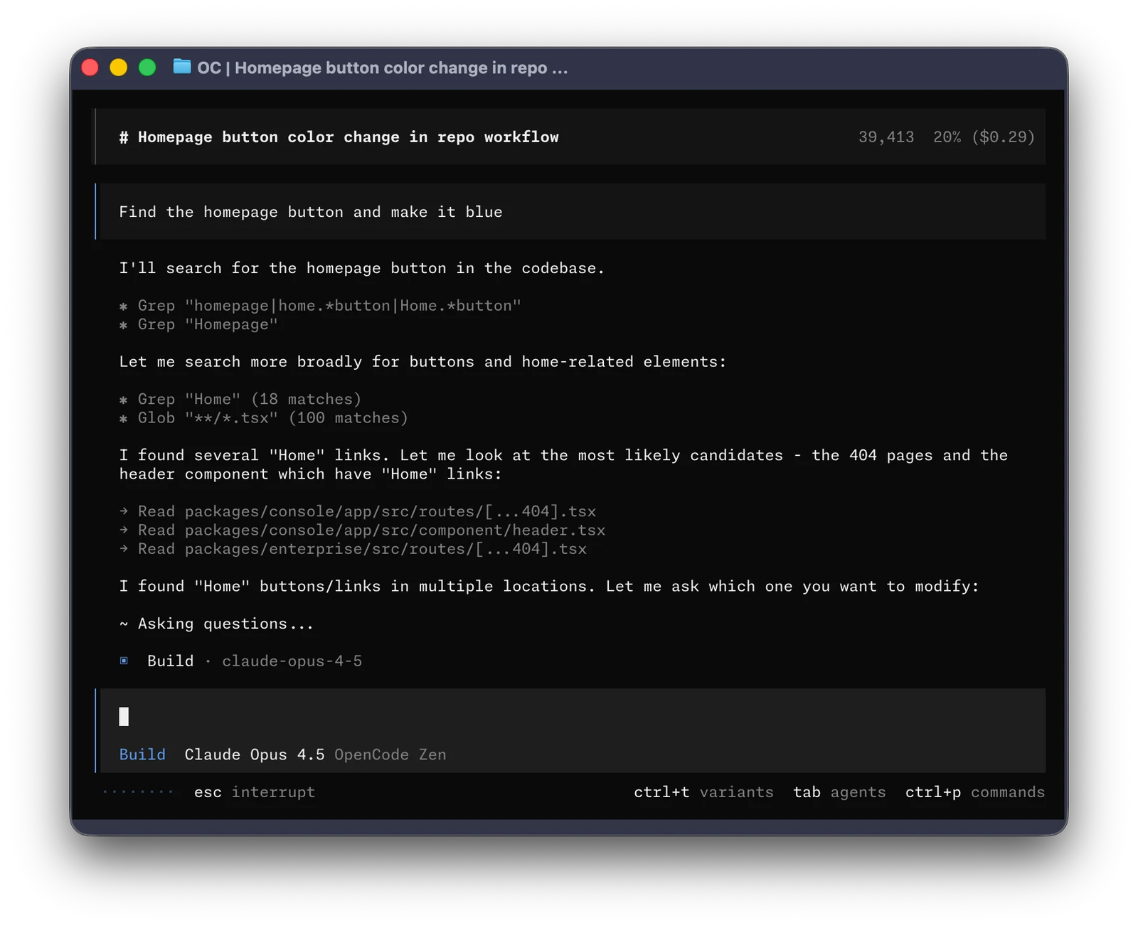 OpenCode screenshot 1