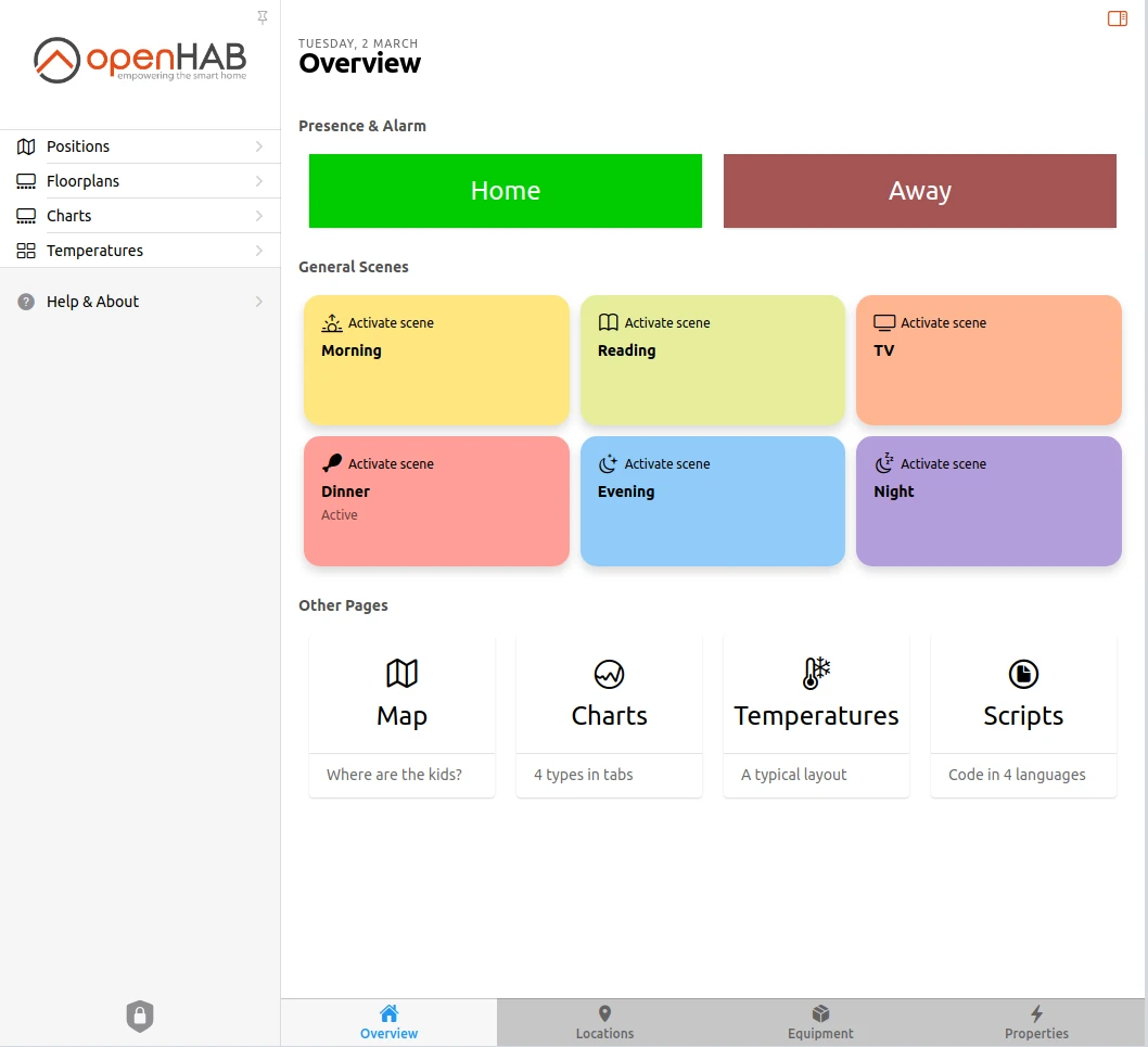 openHAB screenshot 1
