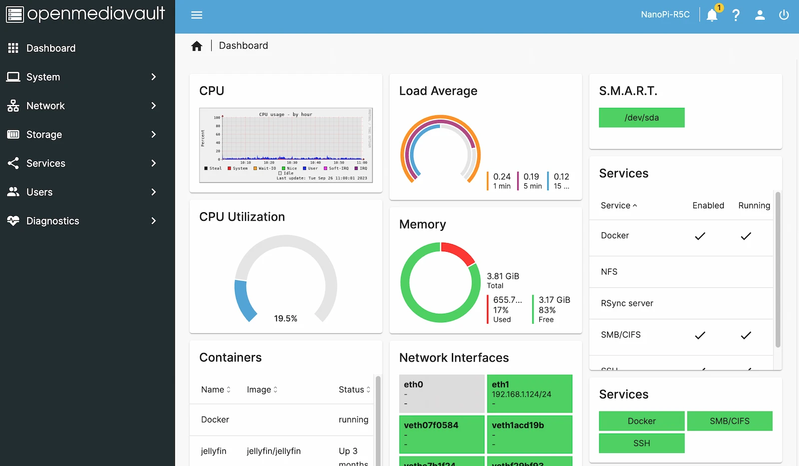 openmediavault screenshot 1