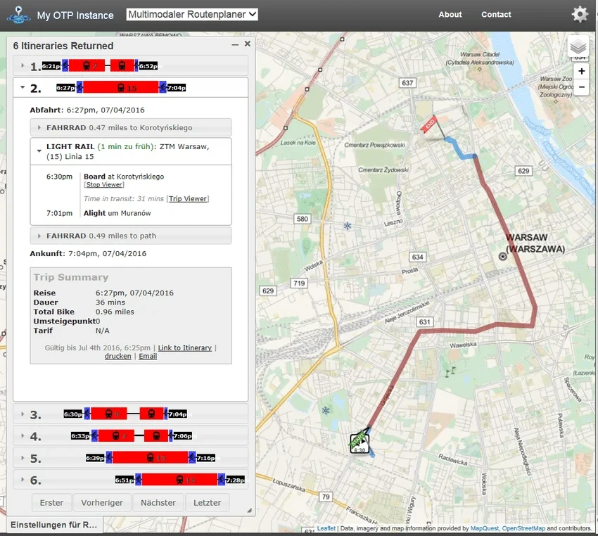 OpenTripPlanner screenshot 1