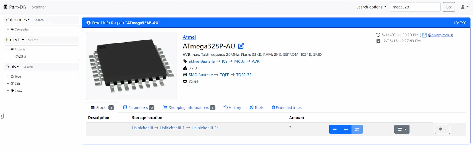 Part-DB screenshot 1
