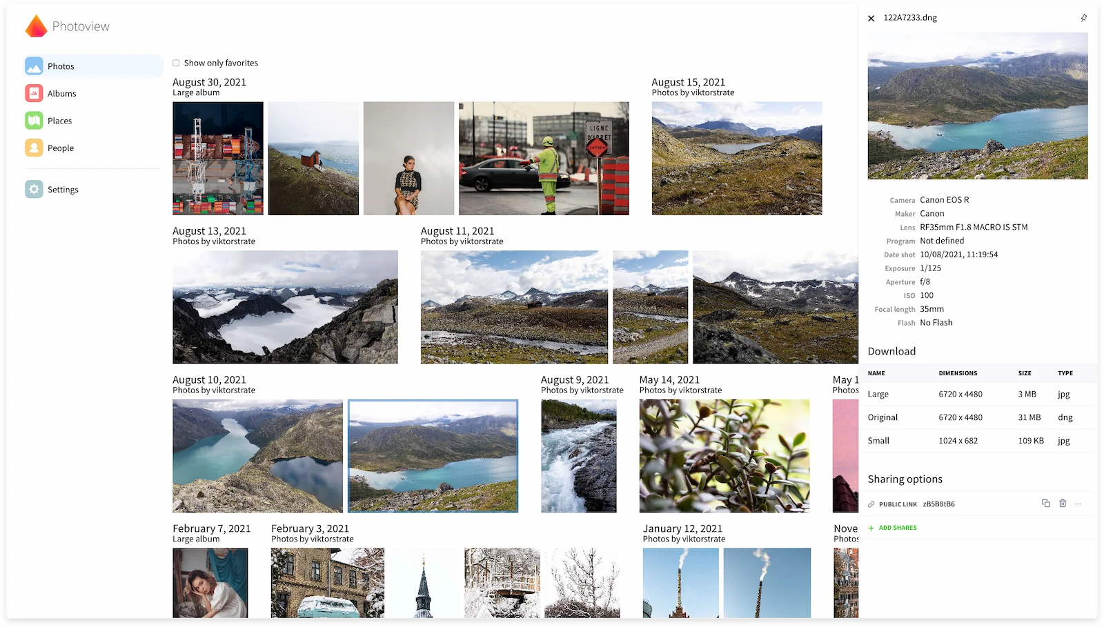 Photoview screenshot 1