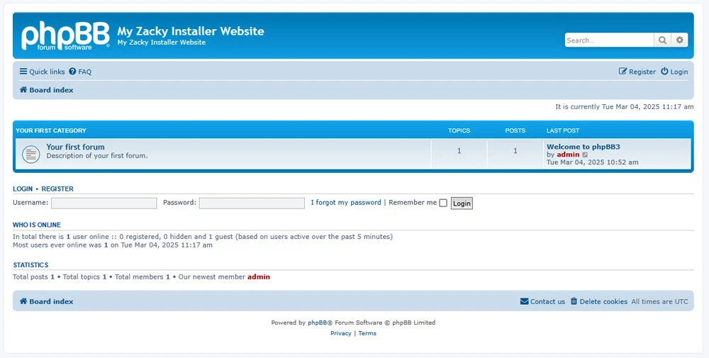 phpBB screenshot 1
