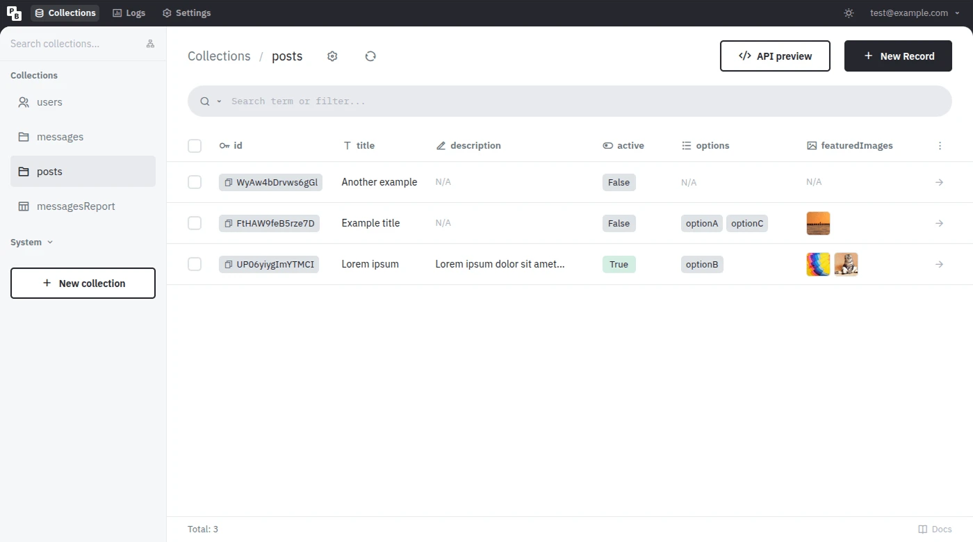 PocketBase screenshot 1