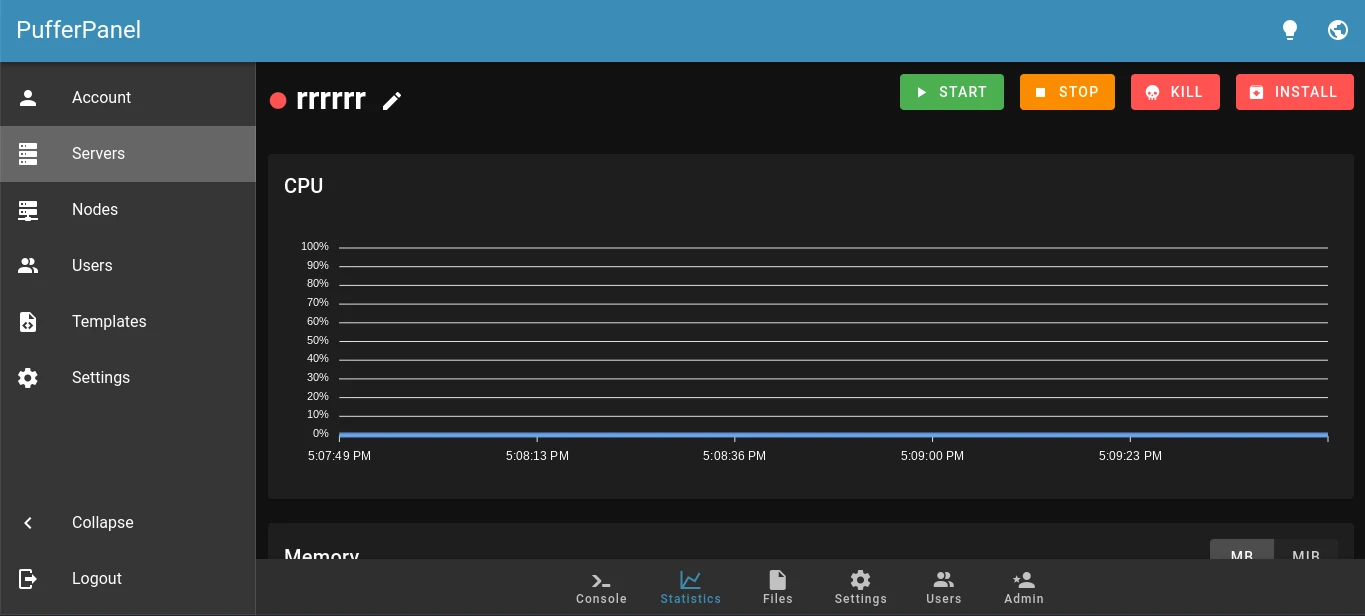 PufferPanel screenshot 1