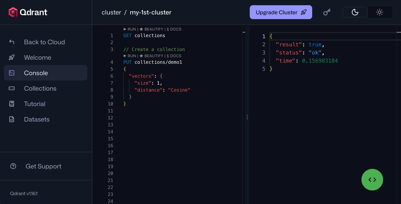 Qdrant screenshot 1