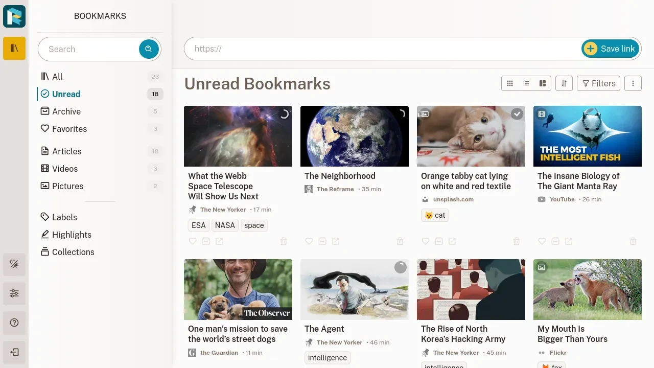 Readeck screenshot 1