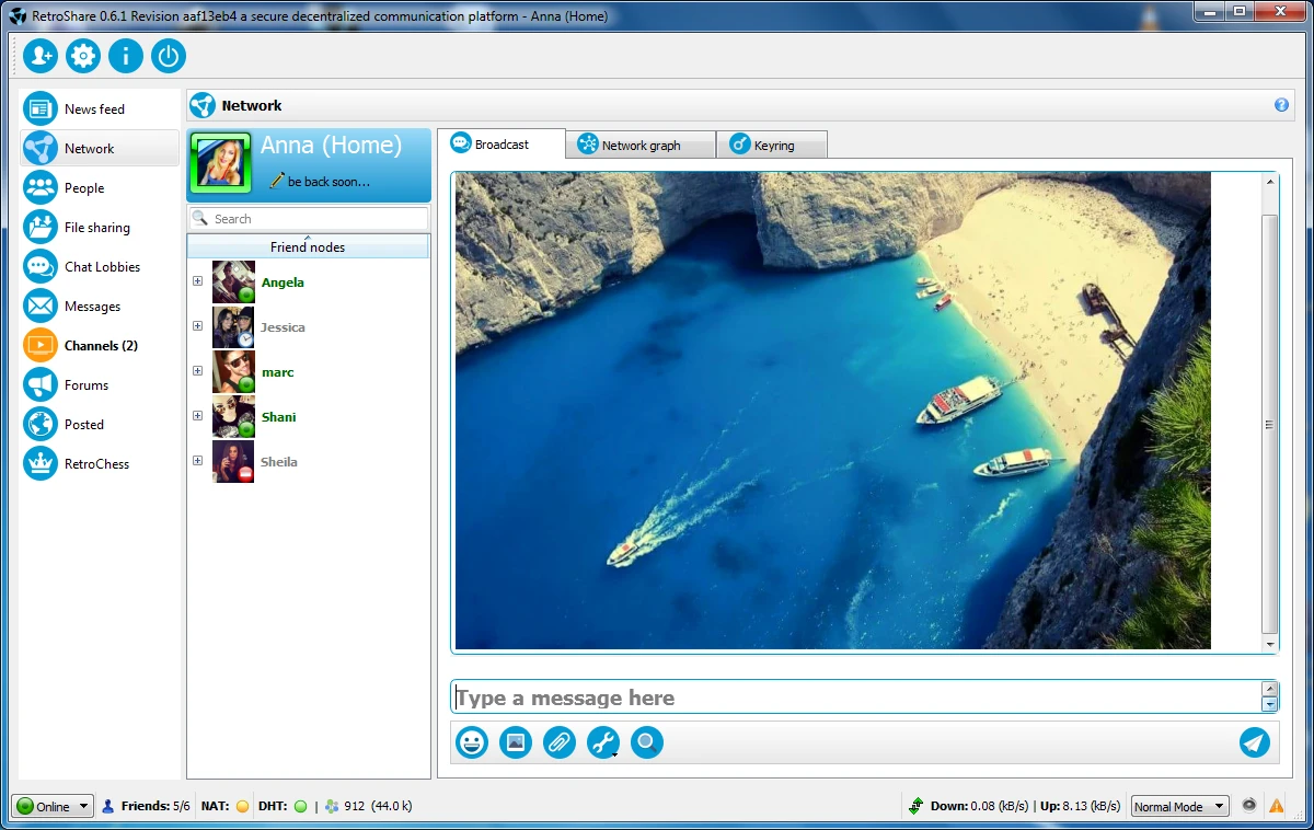 RetroShare screenshot 1