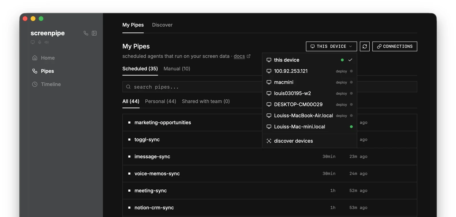 screenpipe screenshot 1