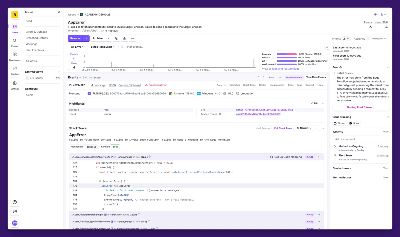 Sentry screenshot 1