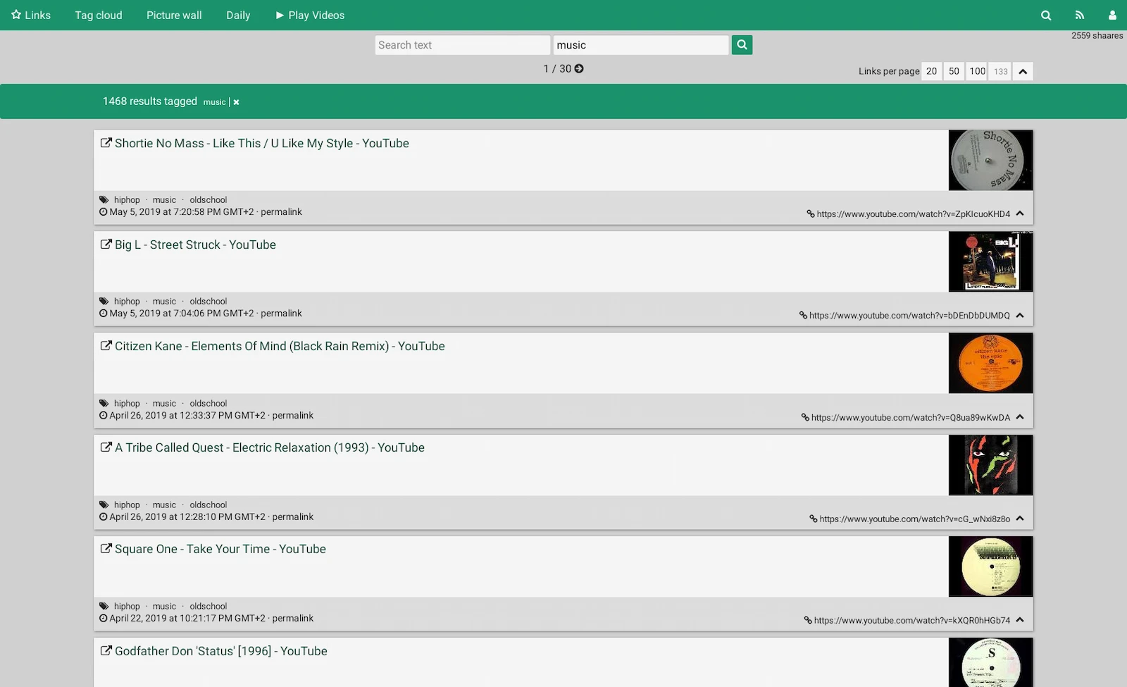 Shaarli screenshot 1