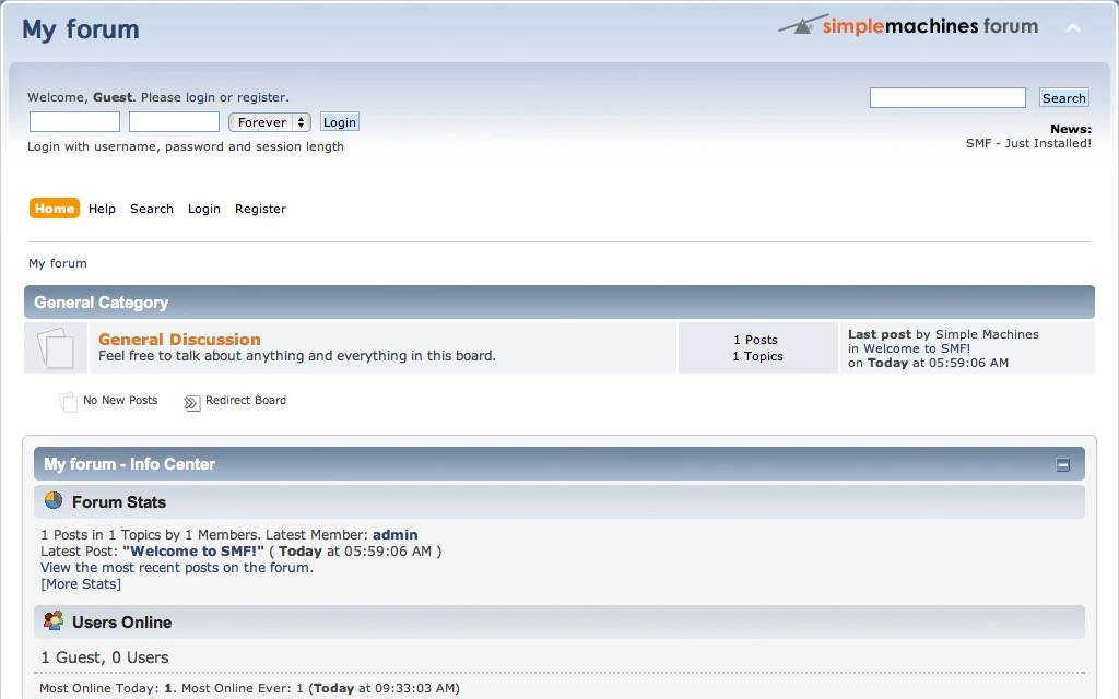 Simple Machines Forum screenshot 1