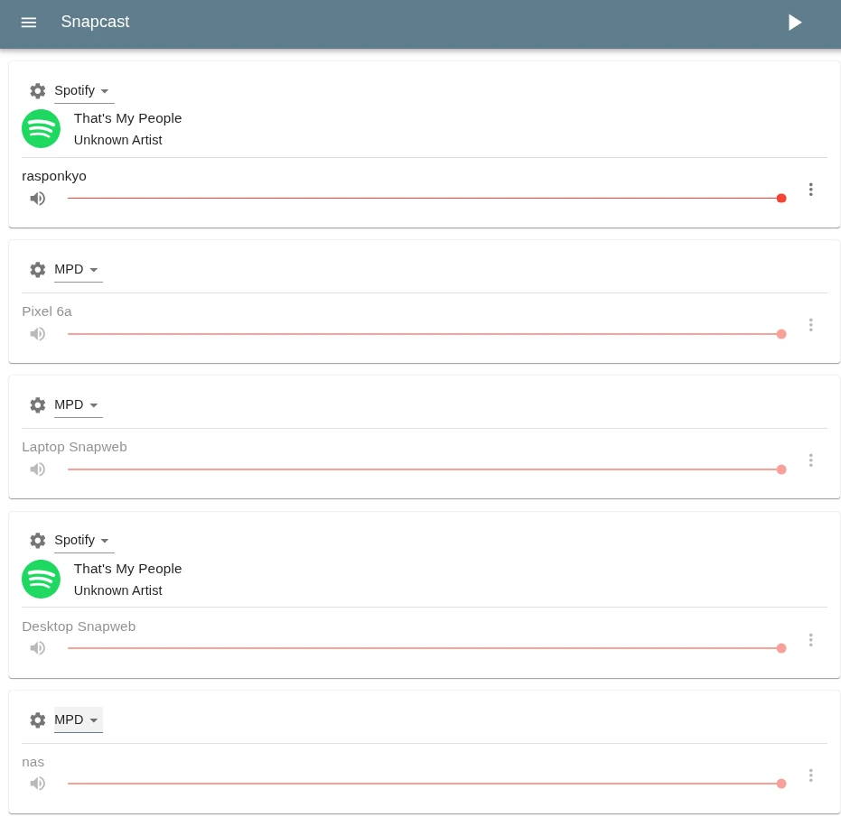 Snapcast screenshot 1