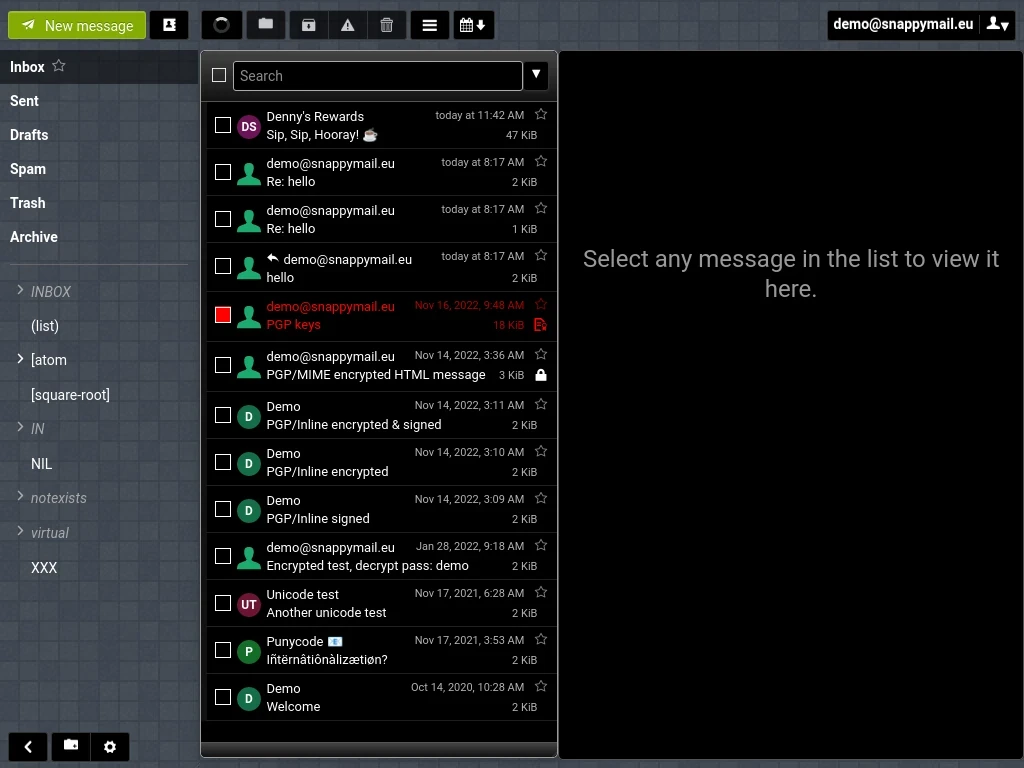 SnappyMail screenshot 1