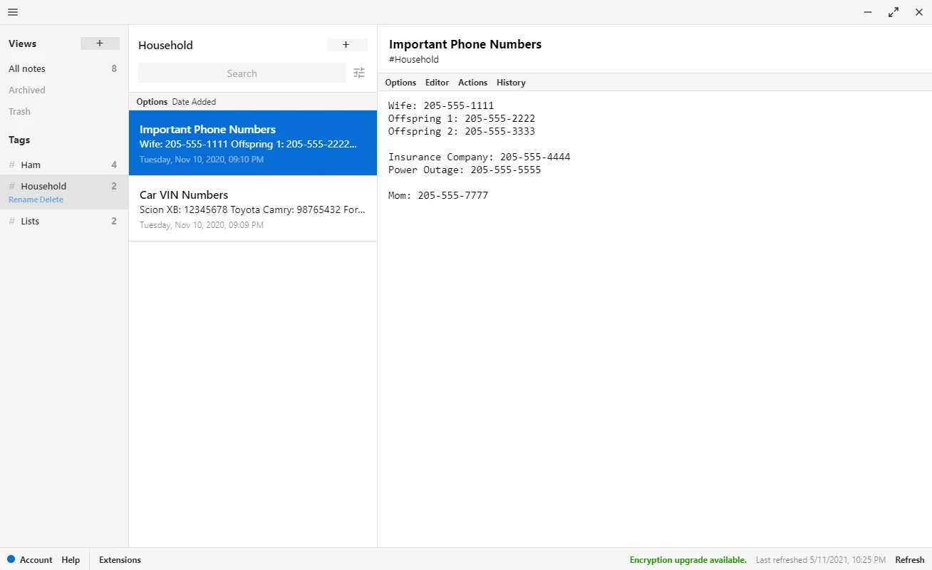 Standard Notes screenshot 1