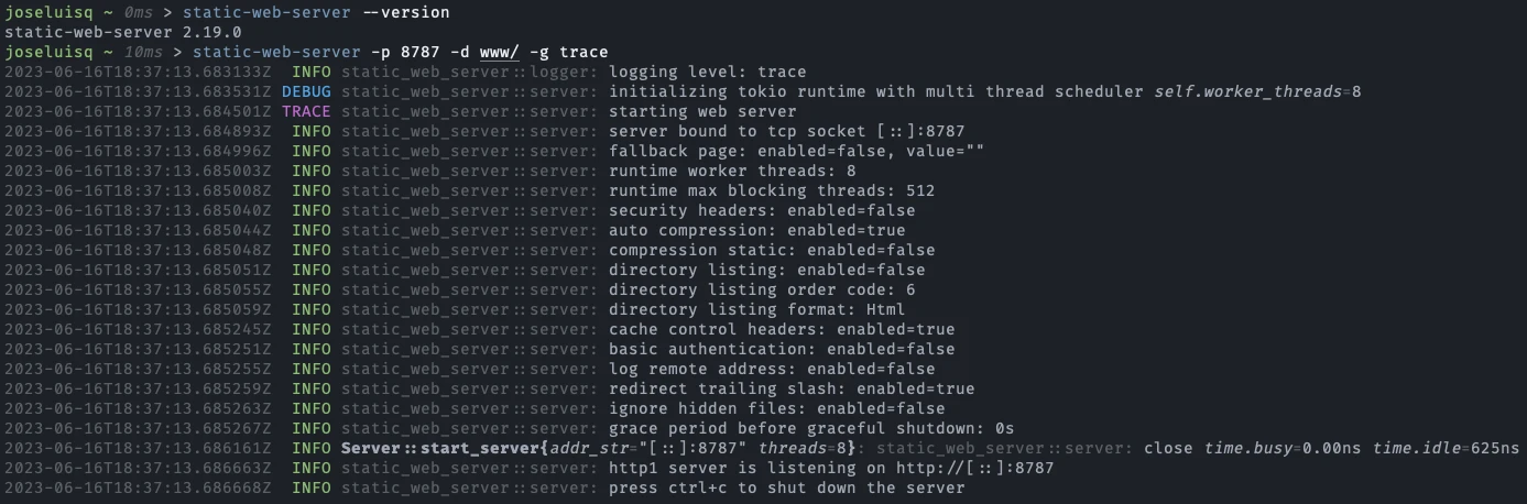 Static Web Server screenshot 1