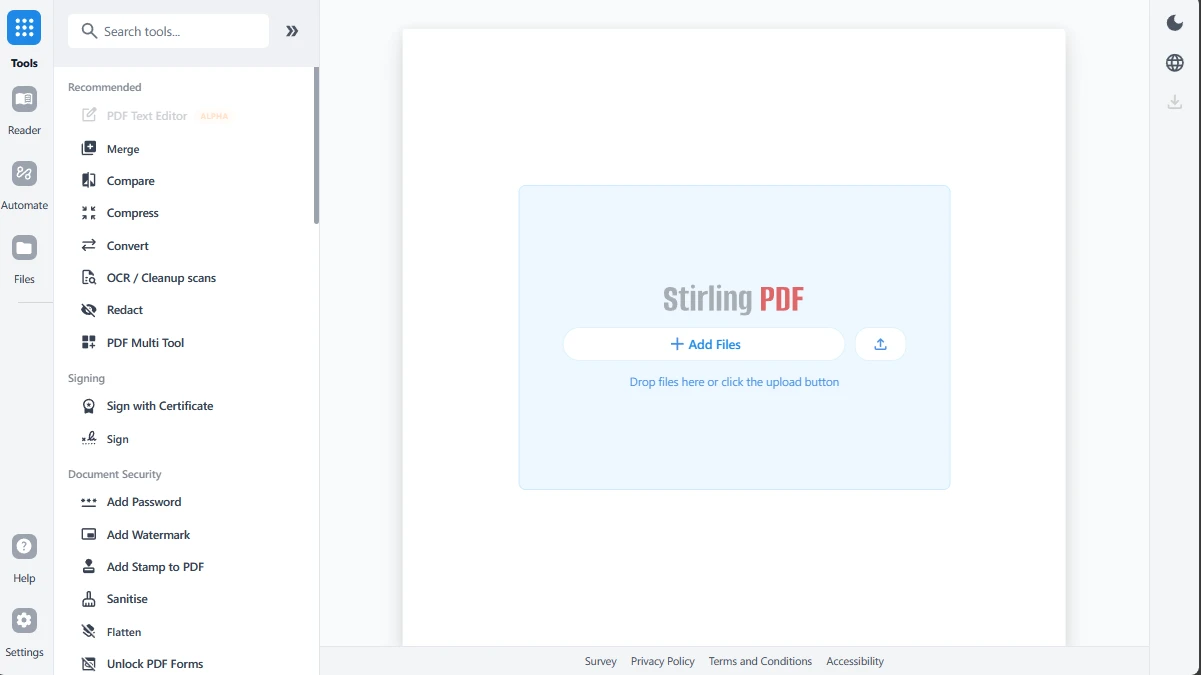 Stirling PDF screenshot 1