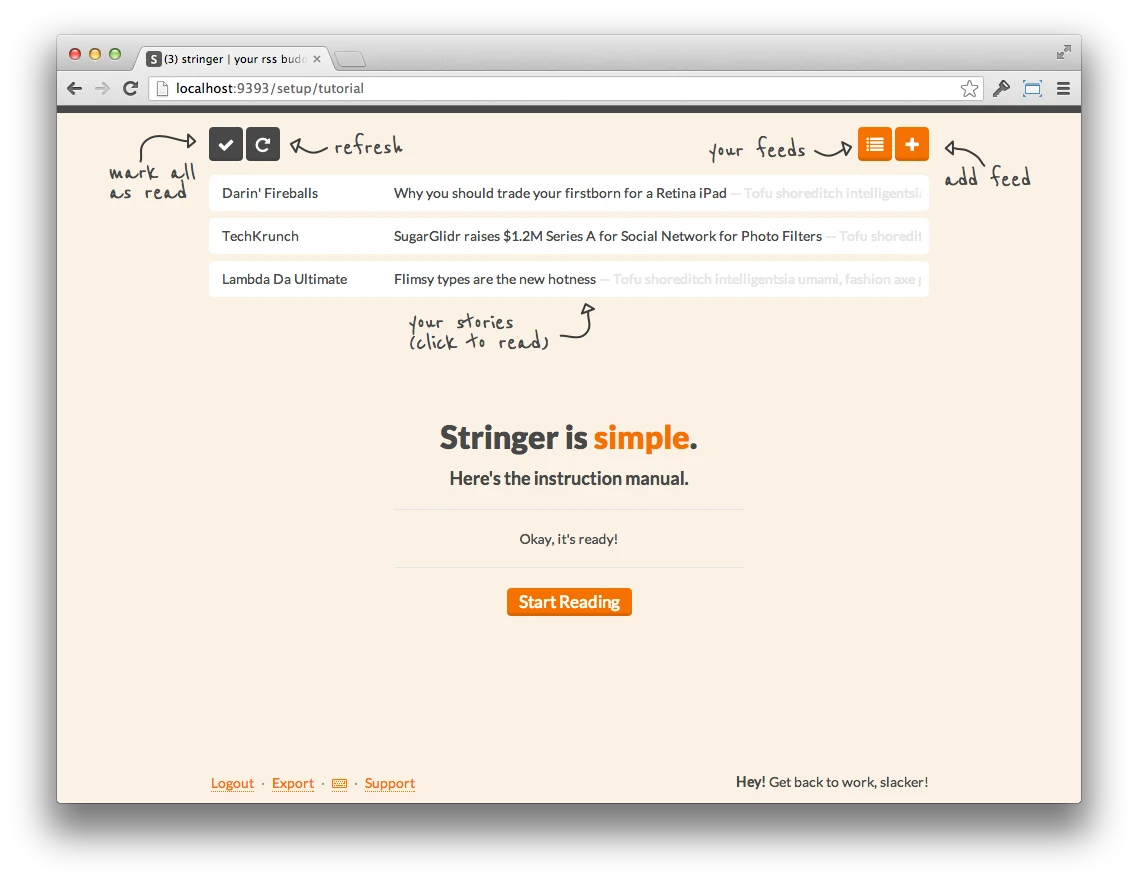 Stringer screenshot 1