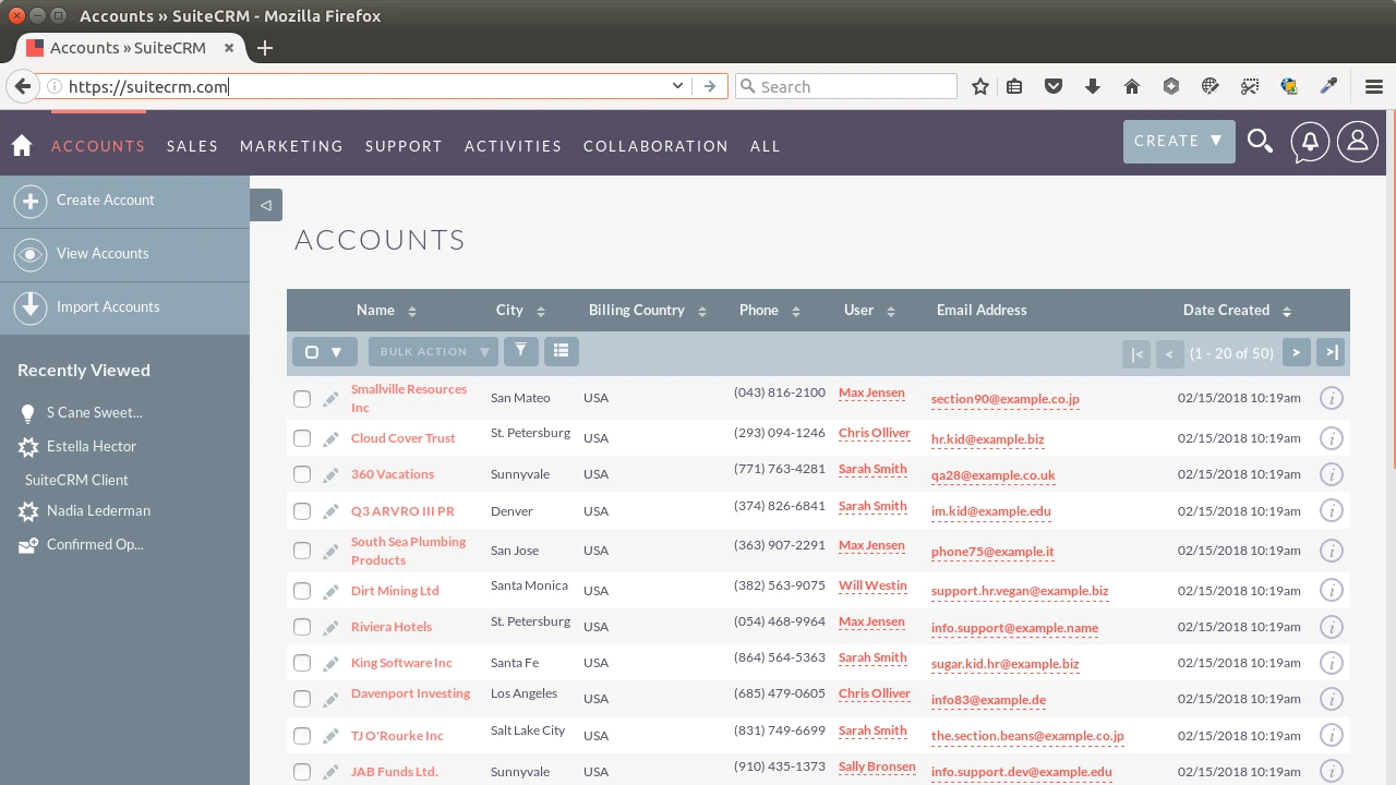 SuiteCRM screenshot 1