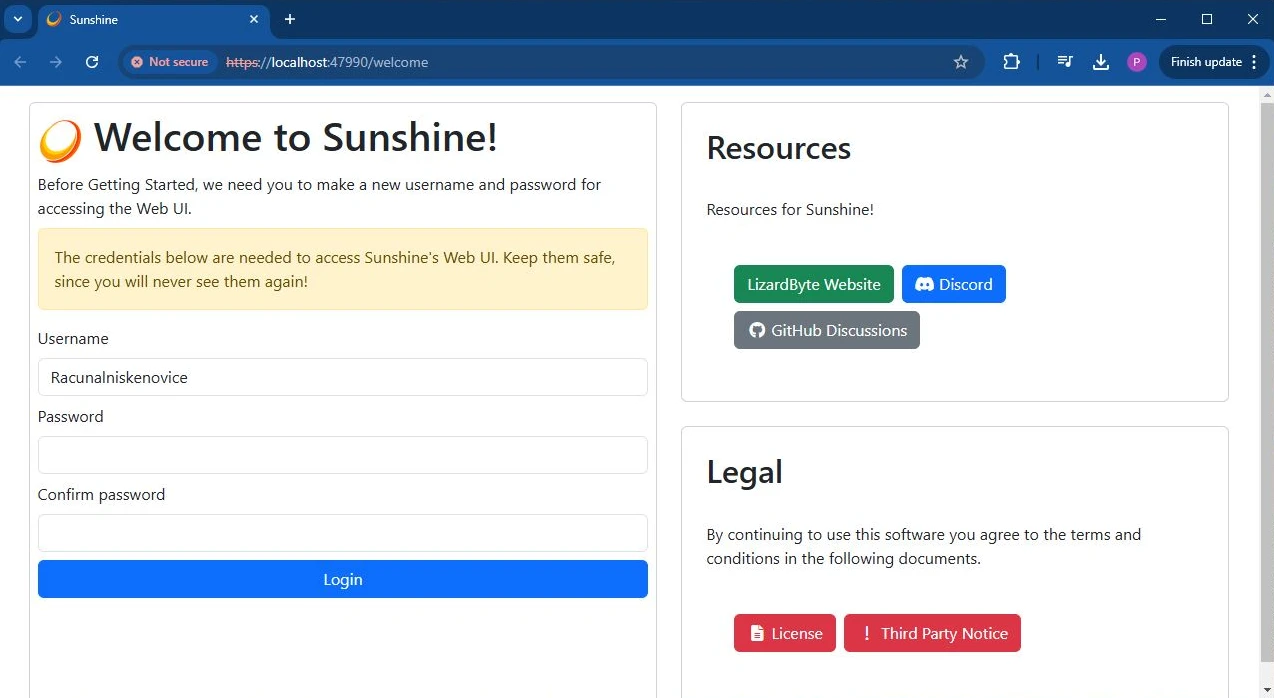 Sunshine screenshot 1