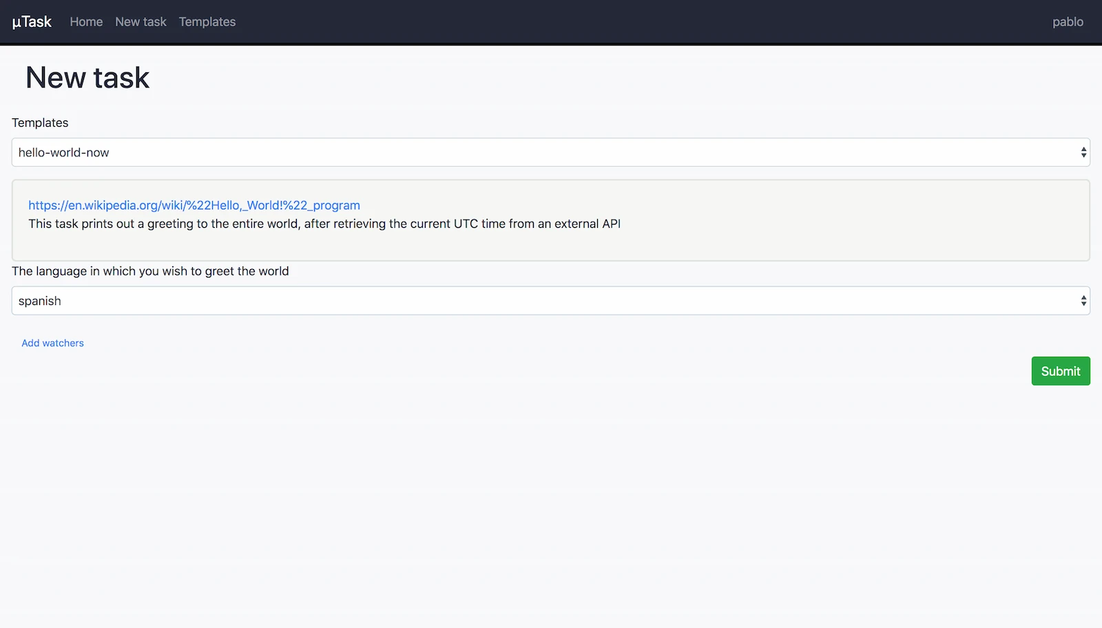 µTask screenshot 1