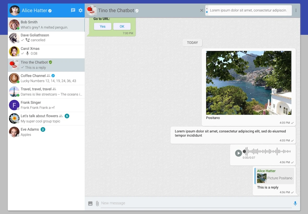 Tinode screenshot 1
