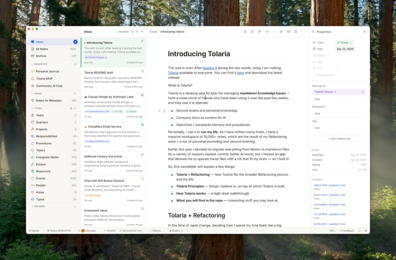Tolaria screenshot 1