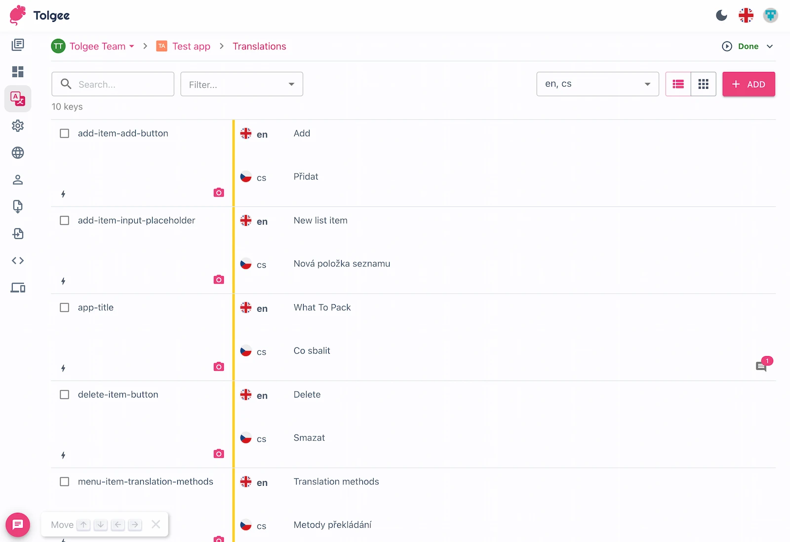 Tolgee screenshot 1