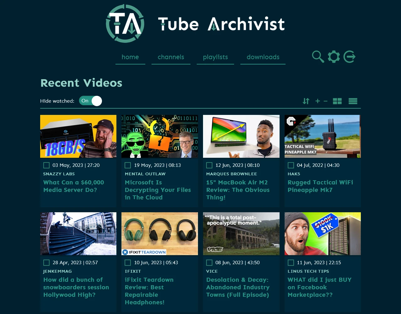 Tube Archivist screenshot 1