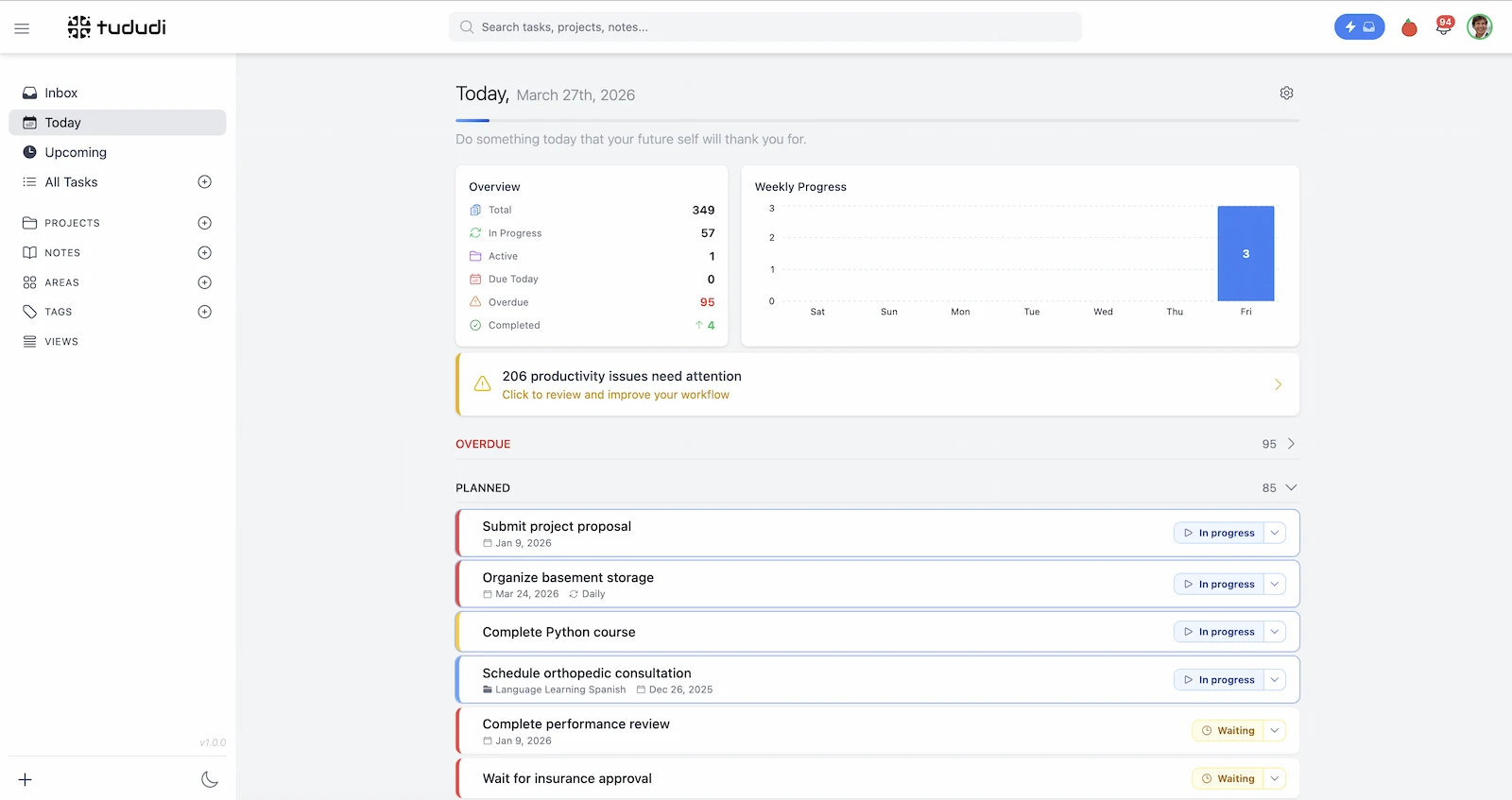 tududi screenshot 1