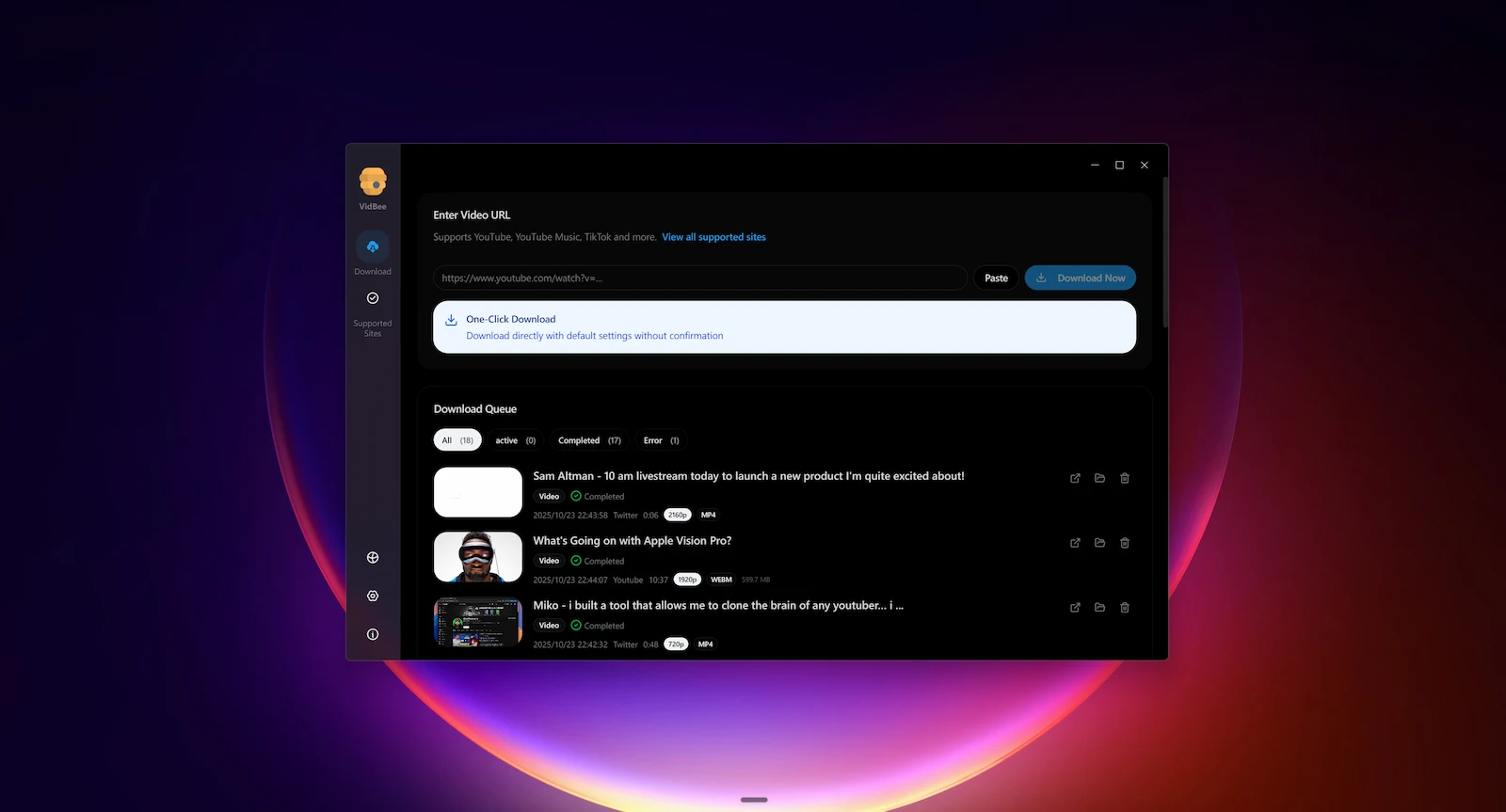 VidBee screenshot 1