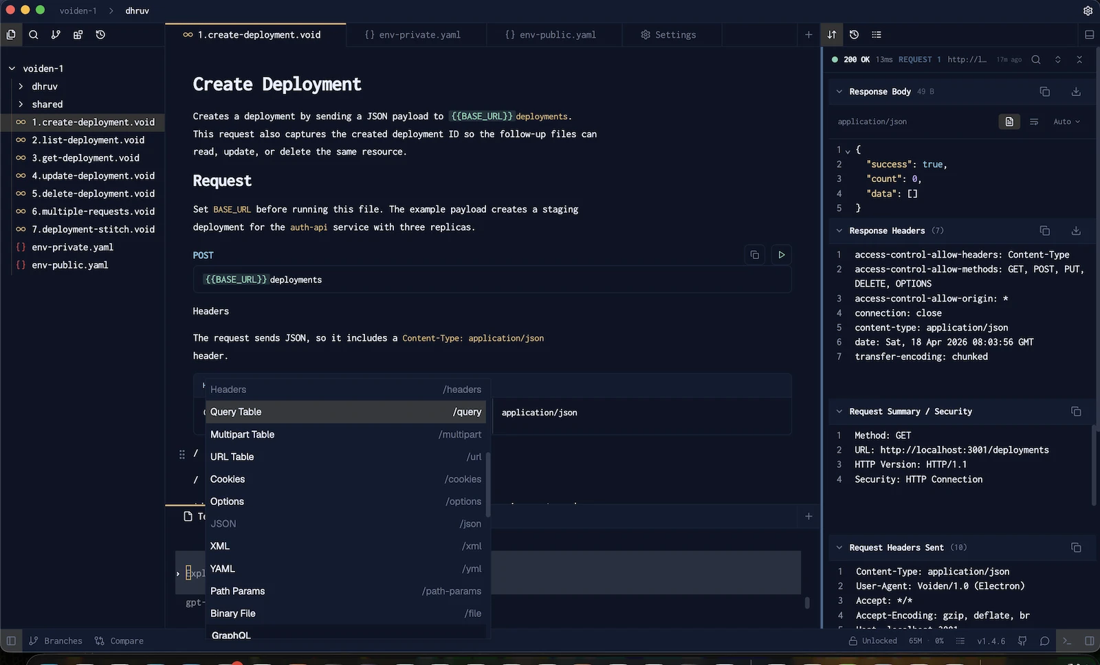 Voiden screenshot 1