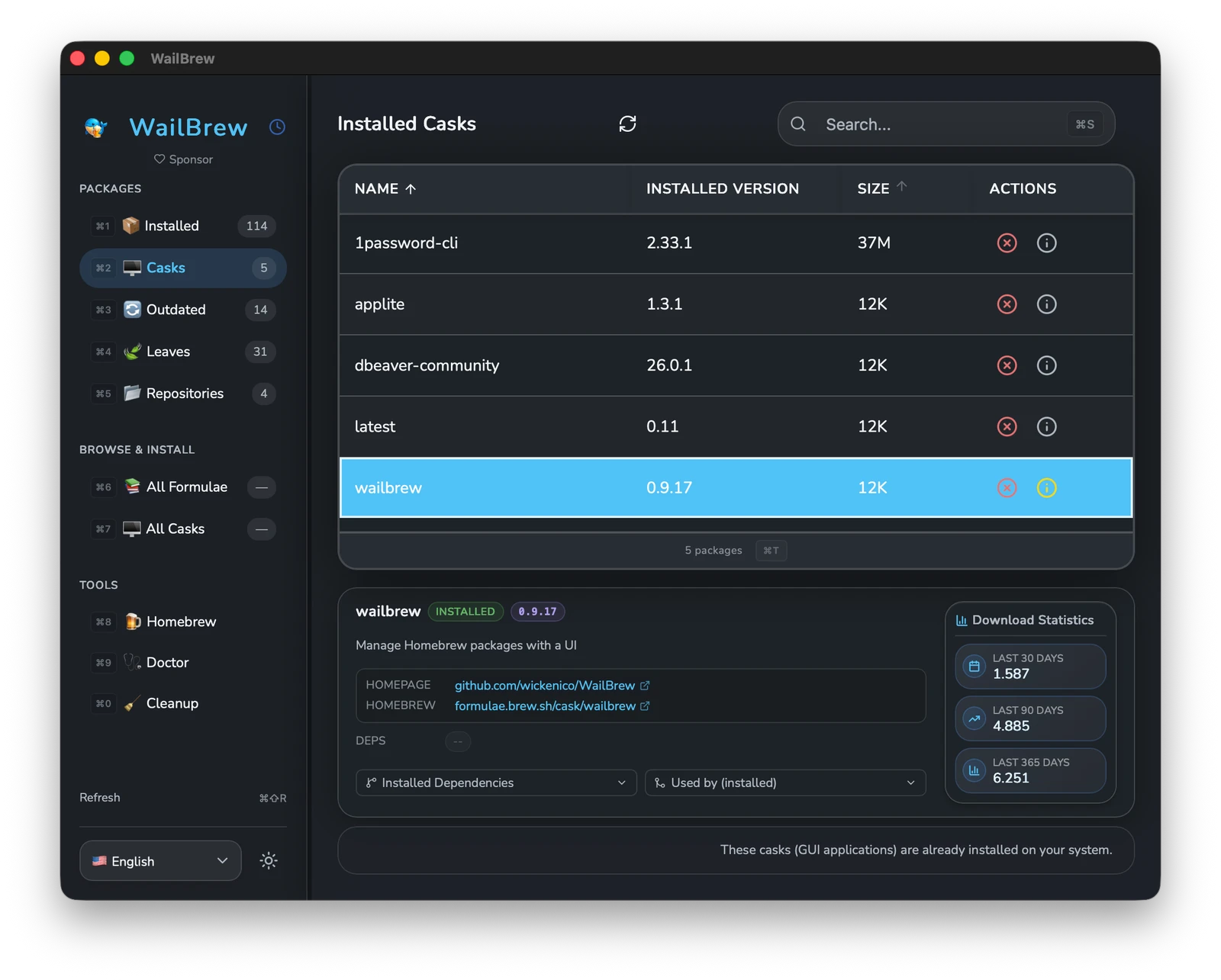 WailBrew screenshot 1
