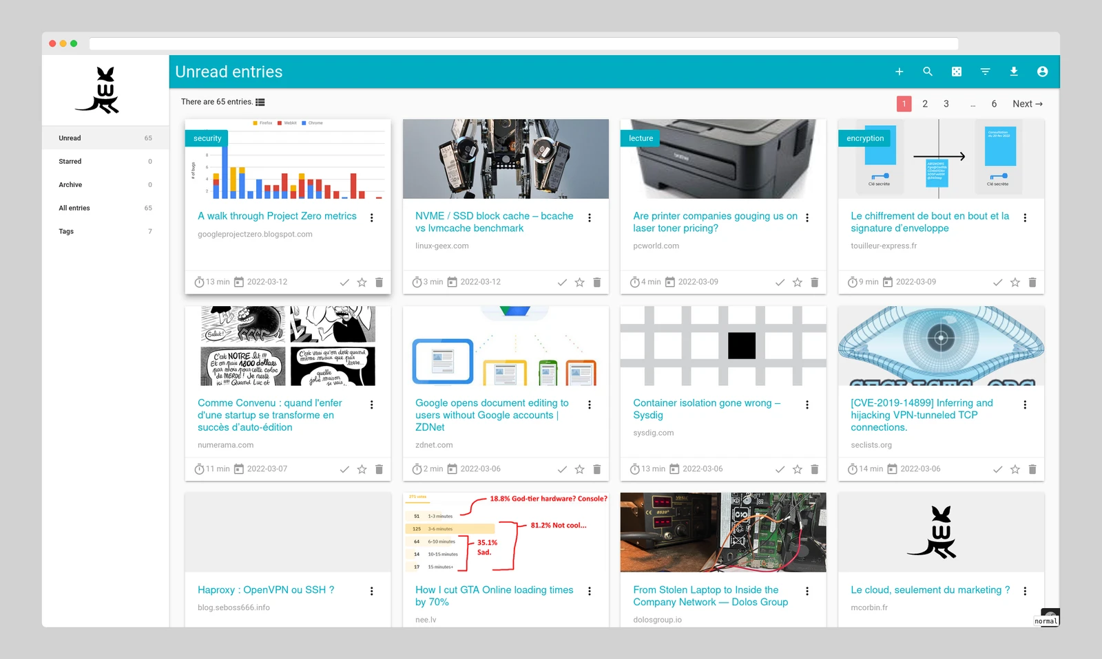 Wallabag screenshot 1