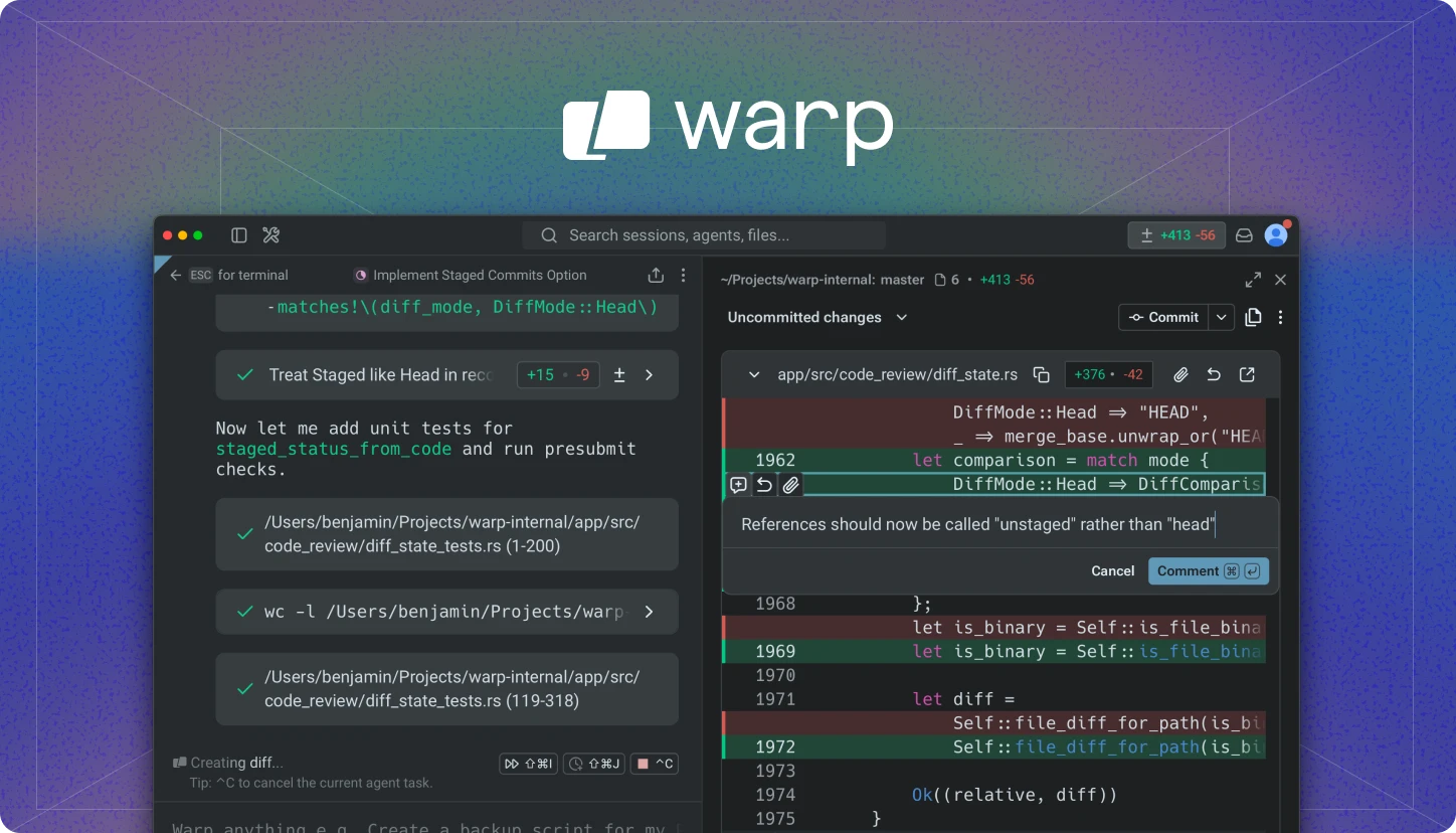 Warp screenshot 1