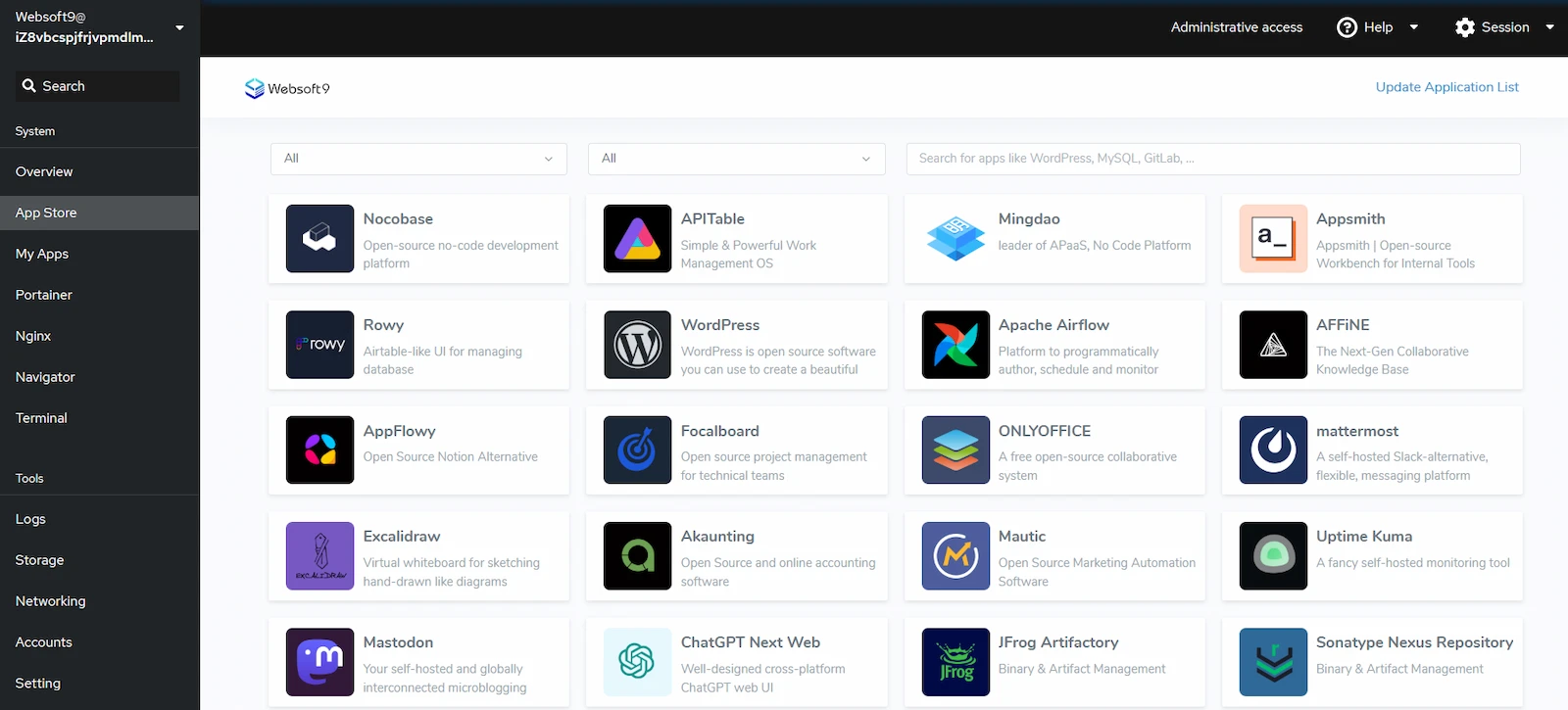 Websoft9 screenshot 1