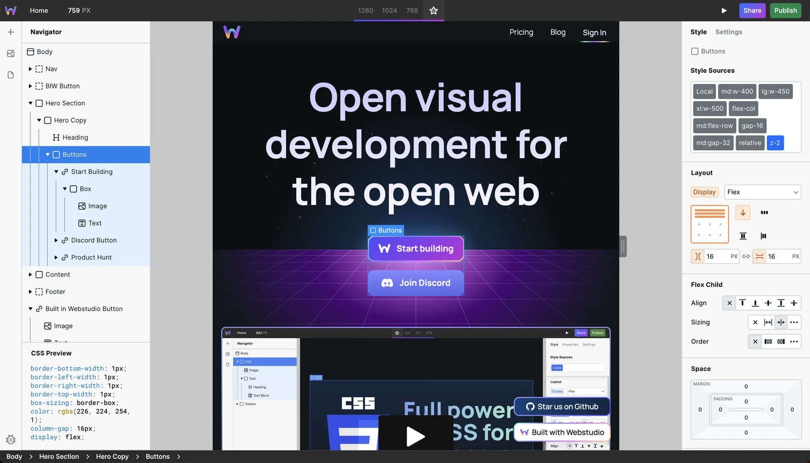 WebStudio screenshot 1