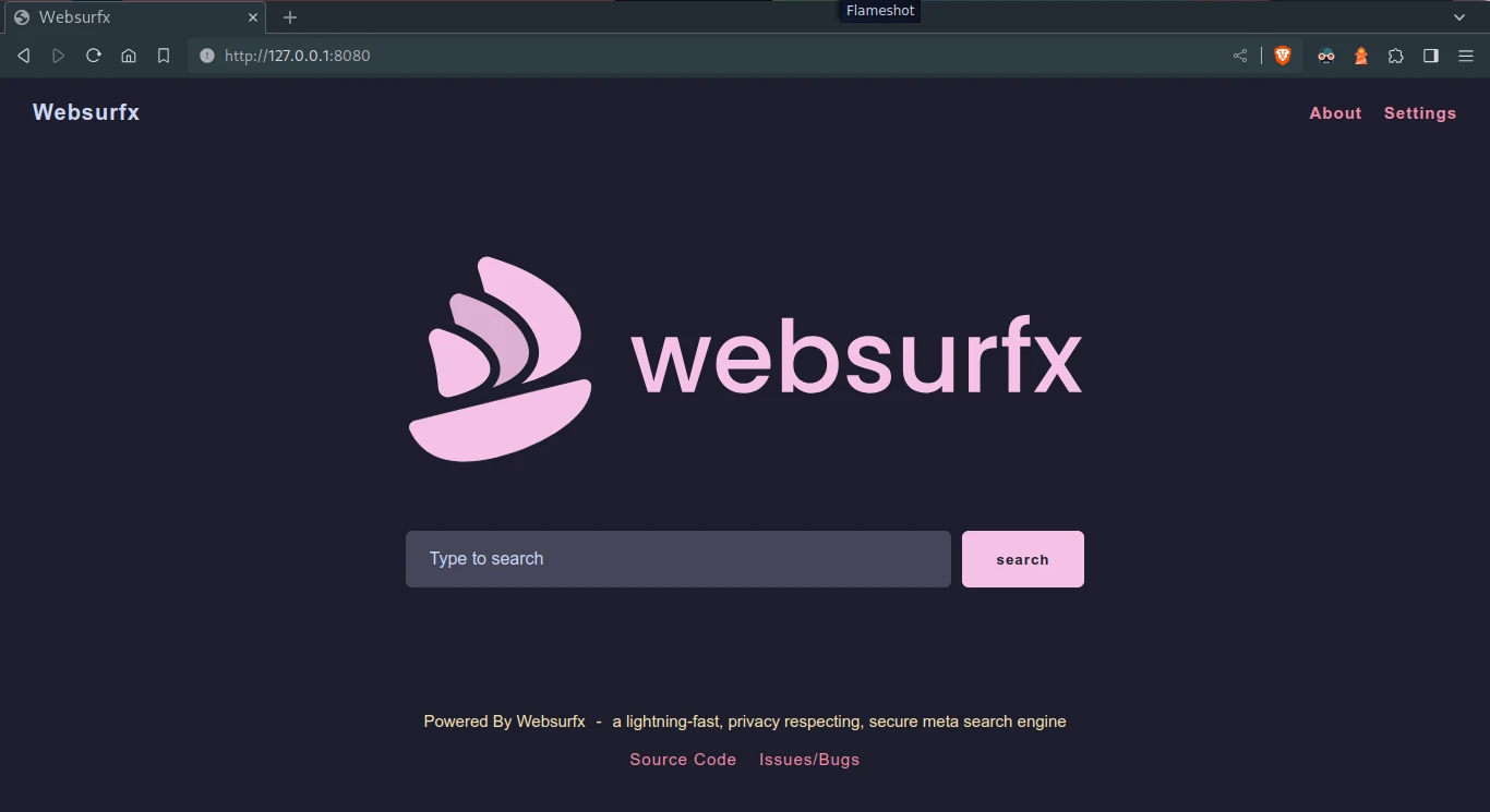 Websurfx screenshot 1
