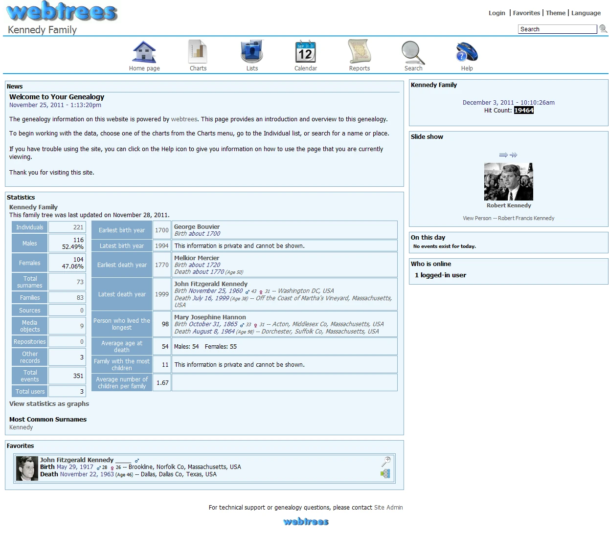 webtrees screenshot 1