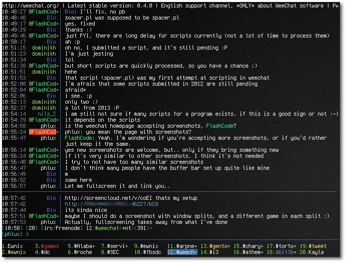 WeeChat screenshot 1