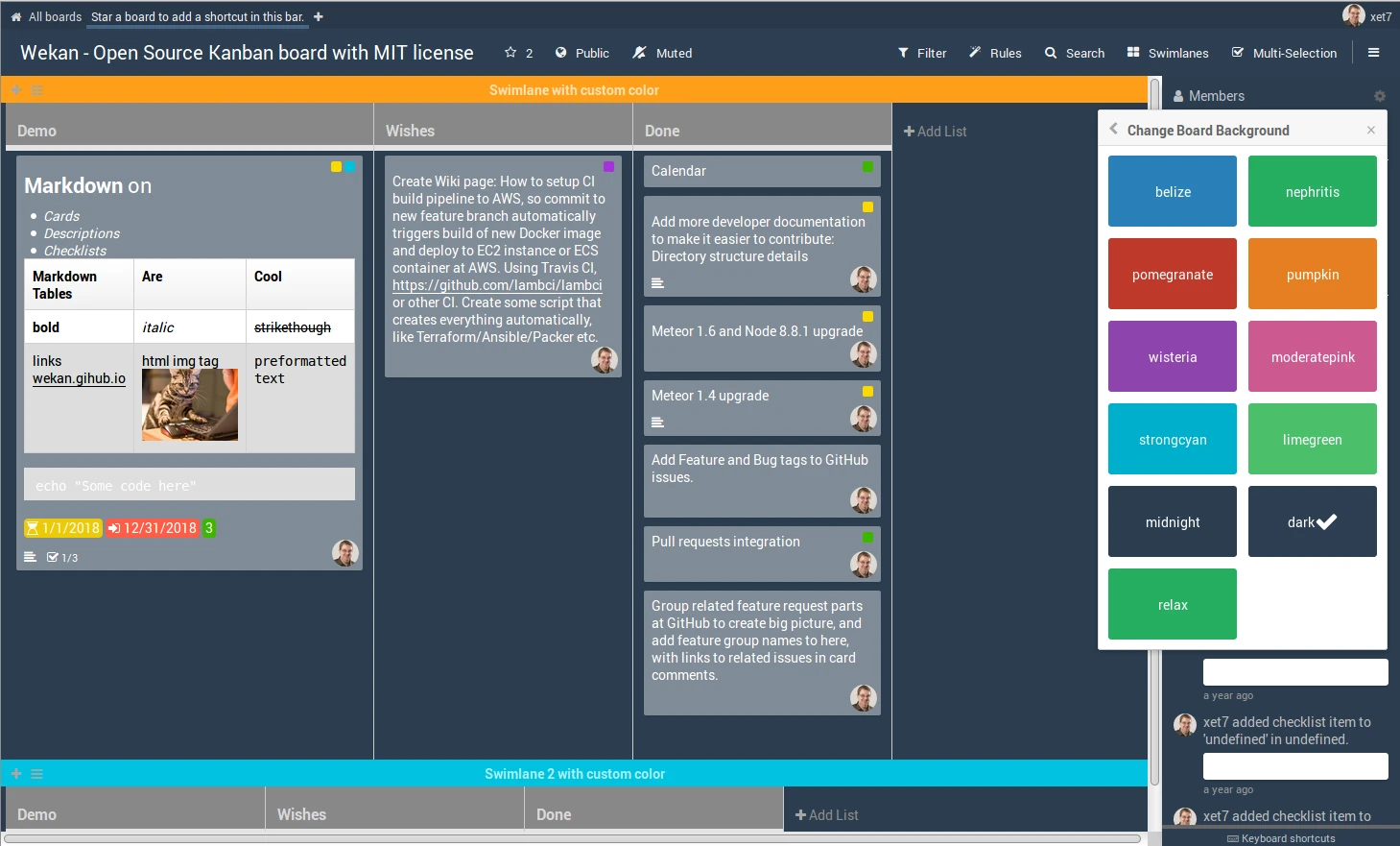 Wekan screenshot 1